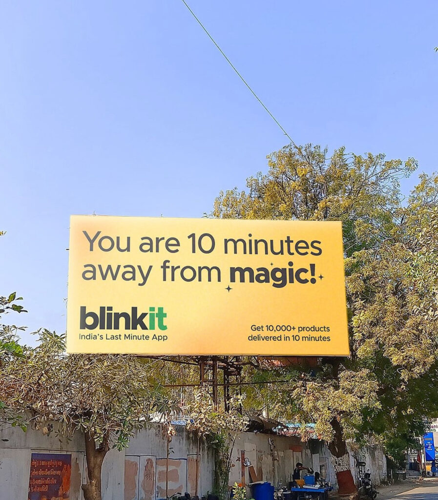 blinkit billboard ahmedabad coldplay concert